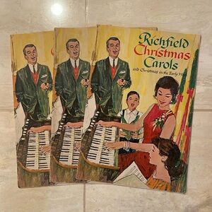 Three Vintage (1950s) Richfield Oil PromoXmas Carols Songbooks: Easy to Share